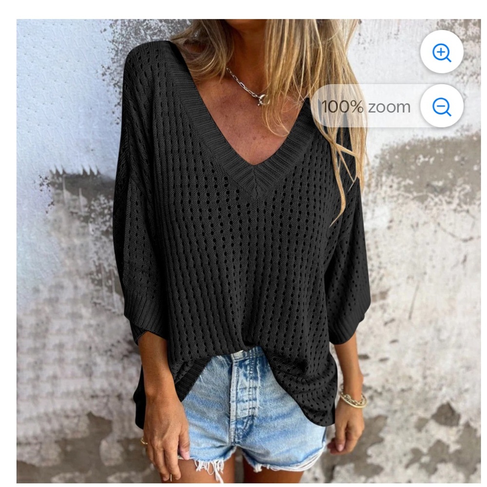 Esprit Gray V-Neck Sweater (Free Mystery Clothes)